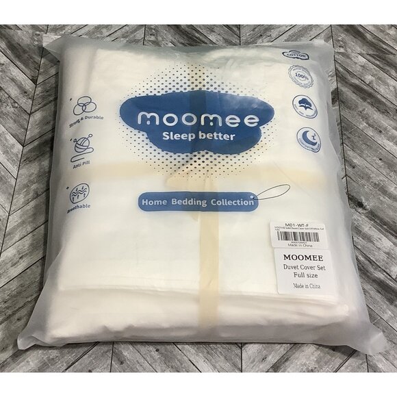 MooMee Bedding Duvet Cover Set Size Full Off White Soft Comfy Durable Breathable - Picture 7 of 9